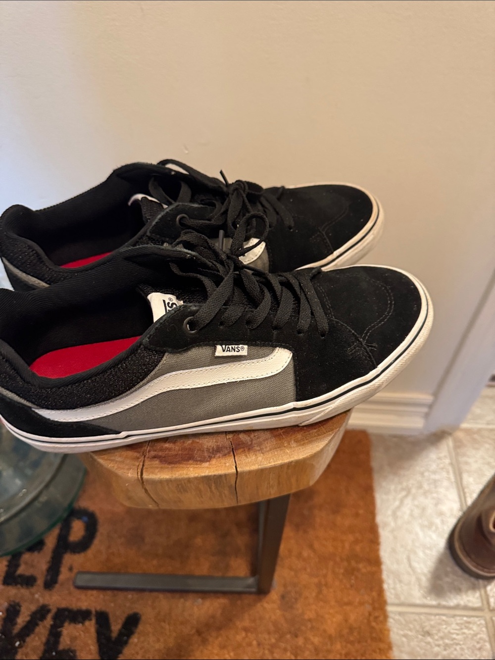 Vans Black, Gray & White Low-Top Skate Sneakers